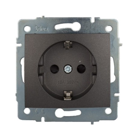 Base fija 2p+t empotrar sin marco 16a 250v~ grafito