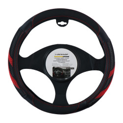 Funda para volante, negra con detalles rojos, ø37-39 cm