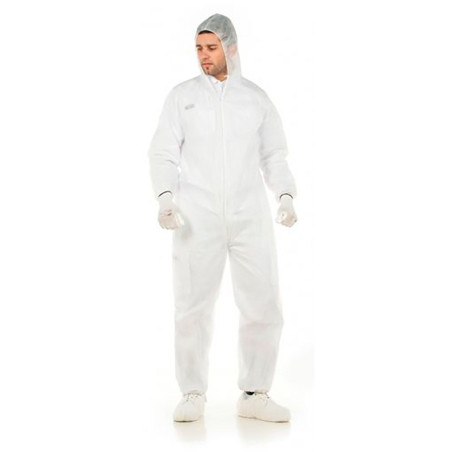 Buzo desechable blanco, fabricado en polipropileno, talla xl