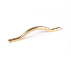 Tirador de mueble tipo asa, modelo 506, de aluminio con acabado oro mate, 128 mm, blister 4 uds