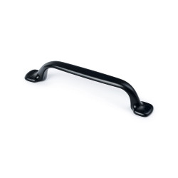 Tirador de mueble tipo asa, modelo 580, de zamak con acabado negro mate, 96 mm, blíster 4 uds