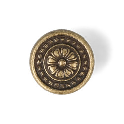 Pomo para mueble, modelo 1093, de zamak con acabado cuero viejo, ø30 mm
