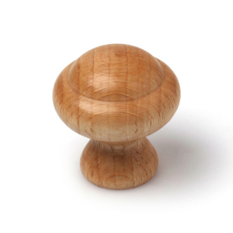 Pomo para mueble, modelo 257, de madera de haya, ø30 mm