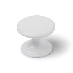 Pomo para mueble, modelo 756, de zamak con acabado blanco, ø33 mm