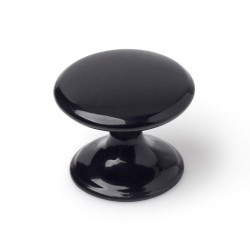 Pomo para mueble, modelo 756, de zamak con acabado negro, ø33 mm