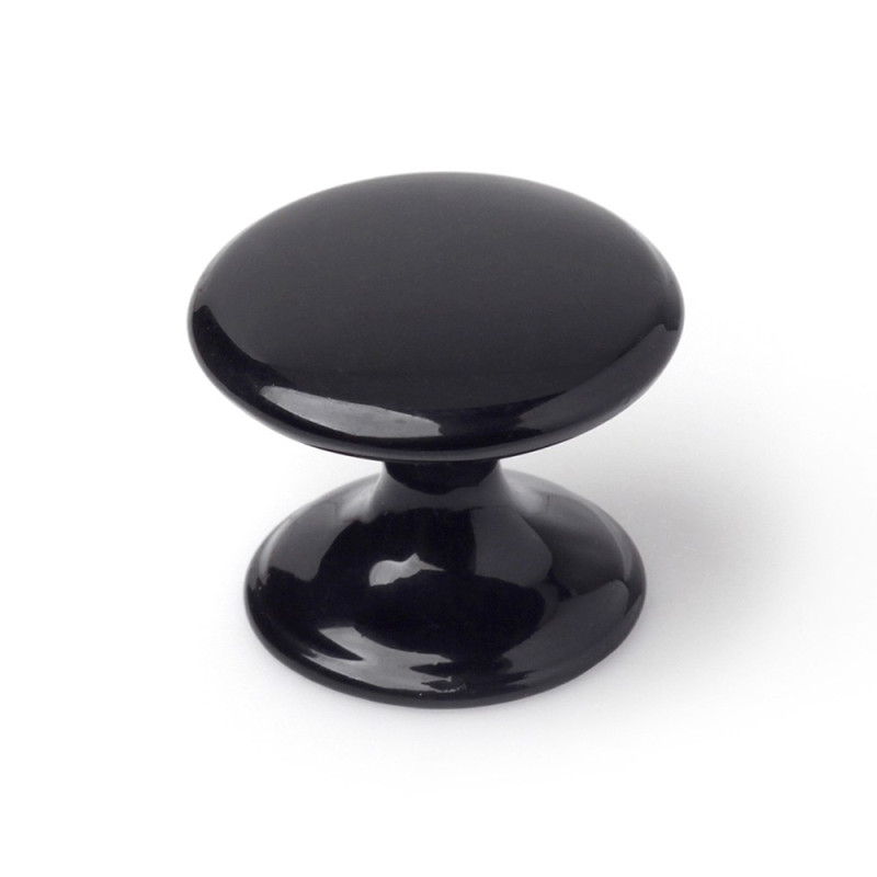Pomo para mueble, modelo 756, de zamak con acabado negro, ø33 mm