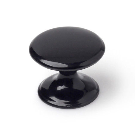 Pomo para mueble, modelo 756, de zamak con acabado negro, ø33 mm