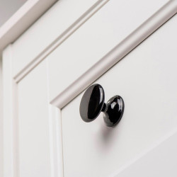 Pomo para mueble, modelo 756, de zamak con acabado negro, ø33 mm