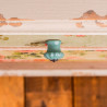 Pomo para mueble, modelo e524, de porcelana y acero con acabado azul grisáceo, ø28 mm