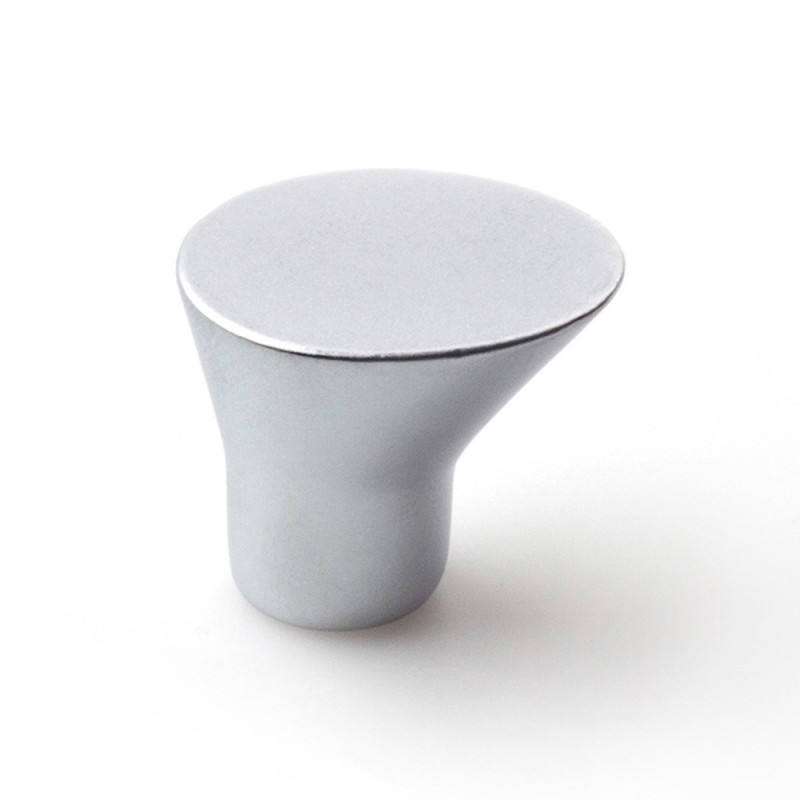 Pomo para mueble, modelo 762, de zamak con acabado cromo mate, ø16 mm, blíster 4 uds