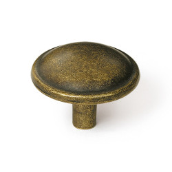 Pomo para mueble, modelo 3118, de zamak con acabado cuero viejo, ø32 mm, blíster 4 uds