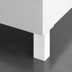 Pata cuadrada, modelo 972, de abs con acabado blanco, 42 x 42 x 100 mm