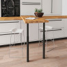 Pata extensible cilíndrica, modelo 406e, de acero con acabado negro, ø60 x 710/1100 mm