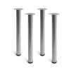 Pata cilíndrica de mesa, modelo 4406, de acero en color aluminio, ø60 x 710 mm, 4 uds