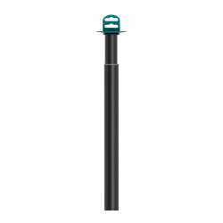 Pata redonda, extensible, modelo 401e, de acero con acabado en negro, ø30 x 180/300 mm