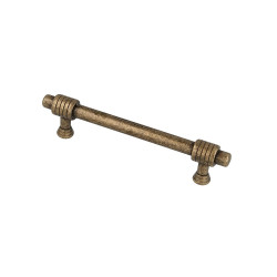Tirador de mueble tipo asa, modelo 180m, de zamak con acabado oro viejo, 96 mm, blíster 4 uds