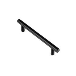 Tirador de mueble tipo asa, modelo 891h, de acero inoxidable con acabado negro mate, 128 mm