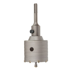 Corona pasamuros de metal duro (md) ø68 mm + husillo sds plus + broca guía