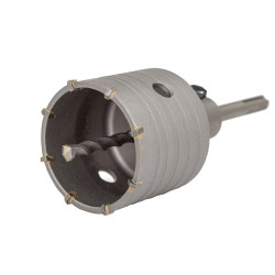 Corona pasamuros de metal duro (md) ø90 mm + husillo sds plus + broca guía
