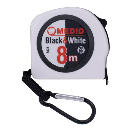 Flexómetro black & white 8 m x 28 mm