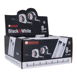 Flexómetro black & white 8 m x 28 mm
