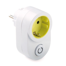 Adaptador 1 toma 2p+t schuko con interruptor 16a 250 v blanco