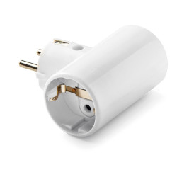 Adaptador doble 2p+t, 16a 250 v espigas 4,8 mm blanco