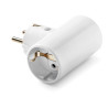 Adaptador doble 2p+t, 16a 250 v espigas 4,8 mm blanco