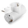 Adaptador triple schuko 2p+t, 16a 250 v, blanco