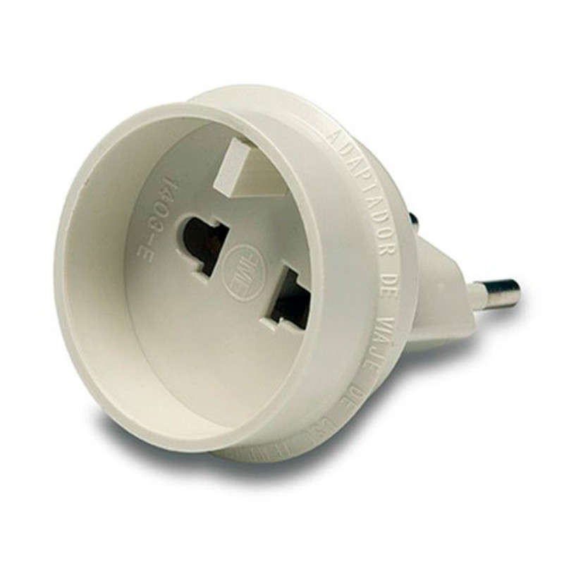 Adaptador de viaje europeo - universal, 10a 250 v, blanco