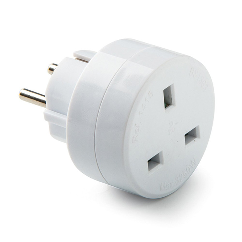 Adaptador europeo - inglés, 13-16a 250 v, blanco