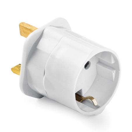 Adaptador inglés - europeo, 13a 250 v, blanco