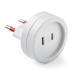 Adaptador europeo - americano, 6a 250 v, blanco