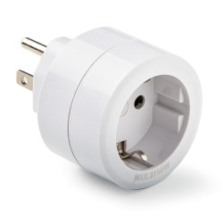 Adaptador americano - europeo, 15a 250 v, blanco