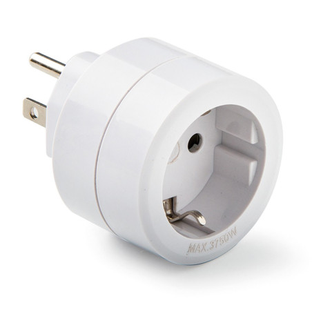 Adaptador americano - europeo, 15a 250 v, blanco