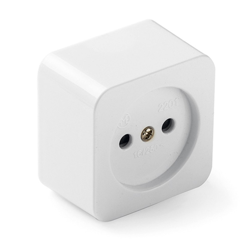 Base de superficie cuadrada 16a 250 v, blanca