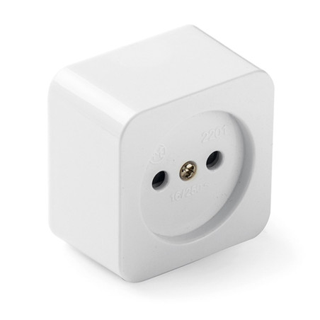 Base de superficie cuadrada 16a 250 v, blanca
