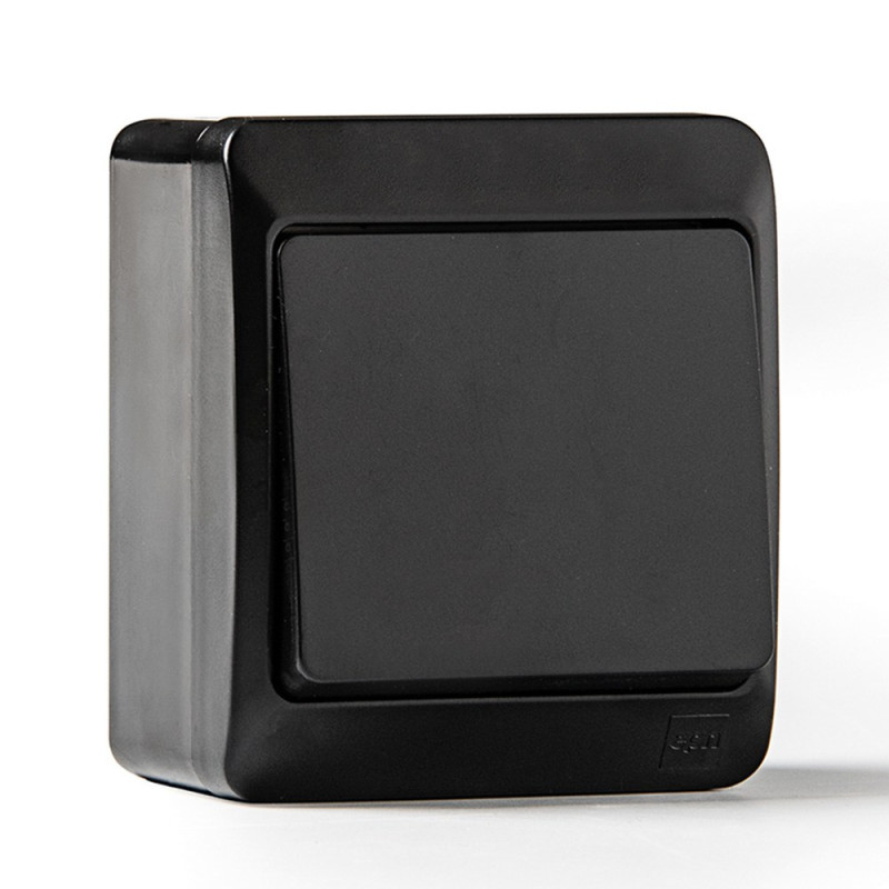 Conmutador estanco ip44, 16a 250 v, negro