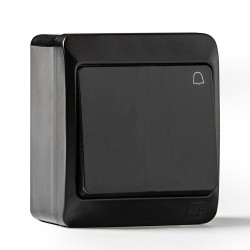 Pulsador estanco ip44, 16a 250 v, negro