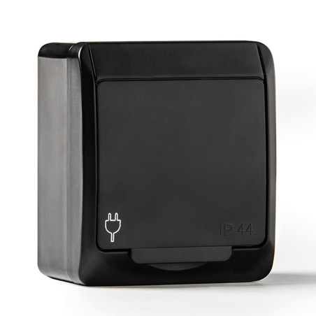 Base t/tl estanca, ip44 16 a 250 v, negro