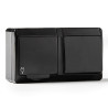 Conmutador + base estanca, ip44 16 a 250 v, negro
