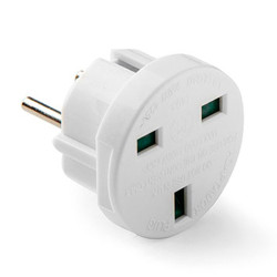 Adaptador europeo - inglés, 7,2a 1250 v, blanco