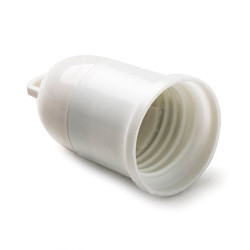 Portalámparas termoplástico provisional e-27 4a 250 v, blanco