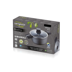 Cacerola de aluminio fundido con tapa, bistro grey, ø20 x 10 cm