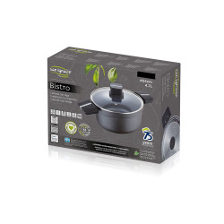 Cacerola de aluminio fundido inducción con tapa bistro grey ø24 x 12 cm
