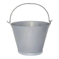 Cubo cónico galvanizado con asa lisa, 8 l, ø30,5 x 23 cm