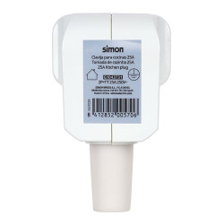 Clavija para cocinas 2p+tt 25a, blanco, 53 x 81 x 86 mm