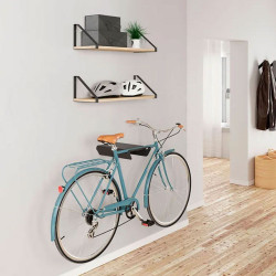 Soporte fijo para bicicleta, modelo 2-8070.18, de acero con acabado negro mate, 36,5 x 28 x 8,5 cm