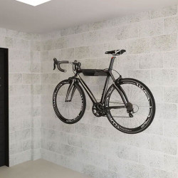 Soporte fijo para bicicleta, modelo 2-8070.18, de acero con acabado negro mate, 36,5 x 28 x 8,5 cm