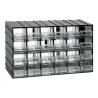 Cajonera modular con 24 cajones transparentes, 382 x 148 x 230 mm